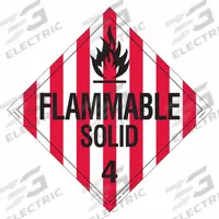 LABELMASTER Flammable Solid Placard: Flammable Solid, 10 3/4 in x 10 3/4 in, Vinyl, 25 Labels, 25 PK (MPN Z-RVW13). Key specifications — Brand: LABELMASTER; Message: Flammable Solid.