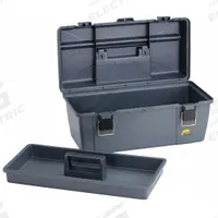 PLANO MOLDING Tool Box: 20 1/4 in W 11 in D 9 in H, Plastic, Gray, Padlock, 1 Compartments (MPN 651-010). Key specifications — attr1116905: Gray; attr1116946: PLANO MOLDING; attr1116904: Padlock.