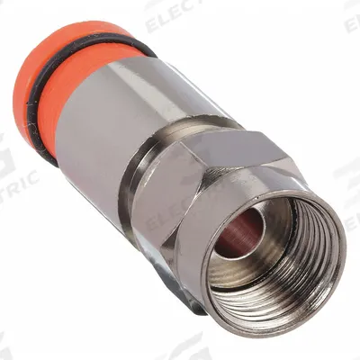 POWER FIRST Coaxial Connector: Male, Connector, Black, Compression, RG-59, 1 GHz Max Freq - F-Type Coaxial Connectors