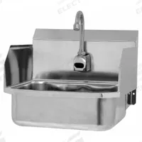 SANI-LAV Hand Sink: 1 Stations, 5 in Bowl Dp, 14 in Bowl Lg, 11 in Bowl Wd, Faucet Included, 18 ga (MPN ES2-607L). Key specifications — Includes Side Splash: Side Splash Included; Series: Stainless Steel Hand Wash Sink; Brand: SANI-LAV; Power Source: AC Powered.