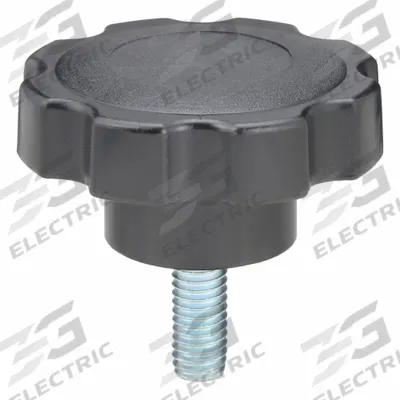 INNOVATIVE COMPONENTS Hand Knob: 8 Point, Plastic w/ Steel Thread, 3/8"-16 Thread - 8-Arm Knobs with Threaded Stud