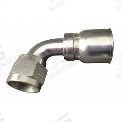 AEROQUIP Hydraulic Crimp Fitting: Steel x Steel, 90° Elbow, -6 For Hose Dash Size - Aeroquip Crimp Hydraulic Hose Fittings with JIC Connection