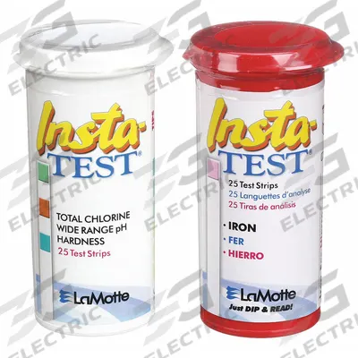 INSTA-TEST Test Strips: Iron/pH/Total Chlorine/Total Hardness, 50 Tests, Strip - Multi-Parameter Water Testing Strips