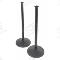 Flat Top Rope Post: Flat, 34 1/2 in Post Ht, Black, Steel, Flat, 35 in or Less, Not ADA Compliant (MPN CP61S-SB-2PK). Key specifications — Brand: CONVENTIONAL POST PRIME; Base Shape: Sloped; Base Material: Steel; Post Material: Steel.