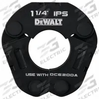 DEWALT Press Jaw: 1 1/4 in Pipe, Carbon Steel, Extended/Std Tool Types (MPN DCE203114). Key specifications — attr518773: Rings; attr537224: 1-1/4 in; attr518762: Carbon Steel; attr518771: Galvanized Steel; attr518761: Viega MegaPress; attr518760: DEWALT.