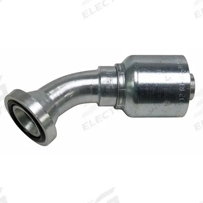 Parker Hydraulic Flange Fitting: 1 in Hydraulic Hose I.D., 1 in Hydraulic Flange Size - Crimpable 45° Elbow, Hydraulic Flange Fittings