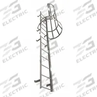 COTTERMAN Fixed Ladder with Safety Cage: 28 ft Overall Ht, 26 in Overall Wd, Steel, 29 Rungs (MPN M29SC L10 C1). Key specifications — Brand: COTTERMAN; Assembly: Assembled; Number of Sections: 5.