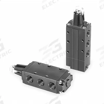 Parker Manual Air Control Valve: DirectAir 4, Four-Way / Two-Position, Roller - Parker Directair 4 Series Manual Air Control Valves