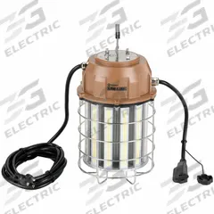 SOUTHWIRE LED Overhead Light: LED, Corded, Hanging Light, 10 ft Power Cord Lg, 120/277V AC, Hook (MPN T60150). Key specifications — Lamp Guard: Stainless Steel; Includes Bulb: Yes; Brand: SOUTHWIRE; Color Temperature: 5000K; Job Light Type: Hanging Light; Lighting Technology: LED; Operating Voltage: 120/277V AC; Switch Type: No Switch.