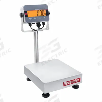 OHAUS Industrial Bench Scale: 12 in x 14 in, IP66/IP67, Column-Mounted - Bench Scales with Column-Mounted Indicator