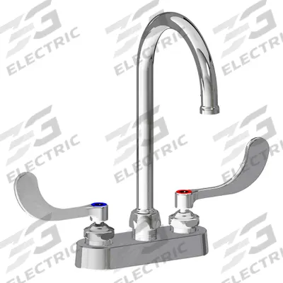 CHICAGO FAUCETS Kitchen and Bathroom Faucets: 895, Cast Brass, Polished Chrome Finish - Centerset Handle Bathroom Faucets
