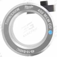 MILWAUKEE Stripping Bushing: For Copper, 400 MCM Max, THHN/XHHW, Use with 2435-20/2935-20 (MPN 49-16-B400C). Key specifications — attr532138: 2435-20; attr533552: Copper; attr532143: 400 MCM; attr532137: THHN/XHHW.
