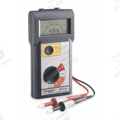 MEGGER Megohmmeter: 100 ohm to 1 gigohm, CAT III 600V, IP40, Digital, No Output, Test Volt 1,000V DC (MPN MIT210). Key specifications — IP Rating: IP40; Test Voltage: 1,000V DC; Brand: MEGGER.