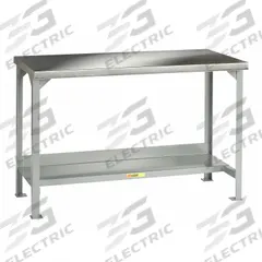 LITTLE GIANT Workbench: Fixed Ht, Stainless Steel, 60 in x 30 in, 4,500 lb Overall Load Capacity (MPN WSS2-3060-36). Key specifications — Brand: LITTLE GIANT.