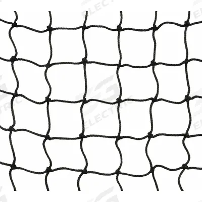 US NETTING Knotted Nylon Rack Net Panel: 480 in x 1/4 in x 240 in, Nylon, Black - Pallet Rack Netting