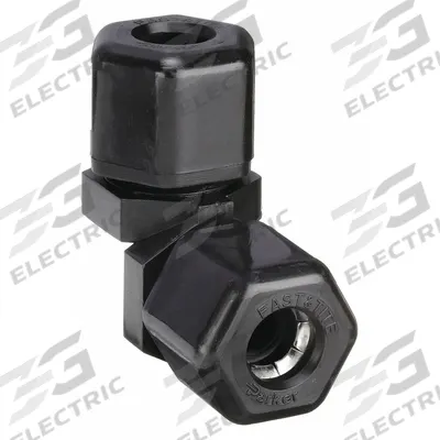 PARKER Compression Fitting Elbow: 3/8 in OD x 3/8 in OD Size - Polypropylene Compression Tube Fittings