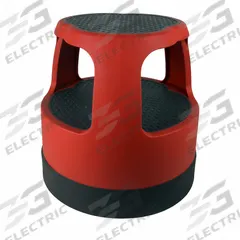 APPROVED VENDOR Step Stool: 15.5 in Overall Ht, 300 lb Load Cap, 2 Steps, Plastic, Wt-Actuated (MPN 865EH1). Key specifications — Product Type: Rolling Step Stool; Stacking: Not Stackable; Brand: APPROVED VENDOR; Casters Included: (2) Swivel; Color: Red; Feet Material: Rubber; Feet Type: Slip-Resistant; Folding: Not Foldable.