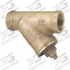 KECKLEY Y Strainer: 1/4 in, NPT, Mesh, 0.034 in Screen Size, Bronze, Fiber, 3 1/4 in Ht, 3 1/4 in Lg (MPN 1/41THY-BCM20M34-FTI-F). Key specifications — Brand: KECKLEY; Seal Material: Fiber; Manufacturer Part Number: 1/41THY-BCM20M34-FTI-F; Screen Material: 304 Stainless Steel.