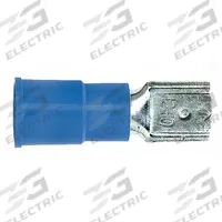 3M Wire Disconnect: Female Socket, Blue, Vinyl, Partial Coverage, 16 AWG – 14 AWG Wire Size (MPN MVU14-187DFX). Key specifications — attr1307035: 3M; attr1307036: MVU14-187DFX.