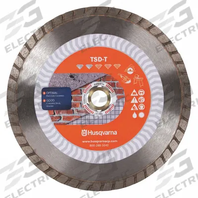 HUSQVARNA Diamond Saw Blade: Brick/Granite/Marble, 7 in Blade Dia., 5/8 in_7/8 in Arbor Size - Masonry-Cutting Blades