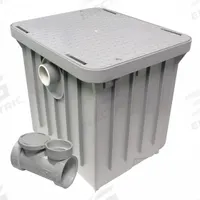 ENDURA Grease Interceptor: 14 lb Capacity, 7 gpm Flow Rate, 14 1/2 in Overall Wd, Gasketed, Gasket (MPN 3907A02). Key specifications — Material: Plastic; Includes: Flow Control; Brand: ENDURA.