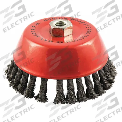 APPROVED VENDOR Cup Brush: Twisted Steel, 6 in Dia, 0.023 in Fill Dia - Heavy-Cleaning Brushes for Contoured Carbon Steel Surfaces