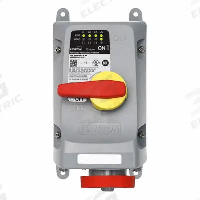 LEVITON Mechanical Interlock: 480V AC, Three Phase, 20 A, 3 Pole - Washdown-Rated Interlocks