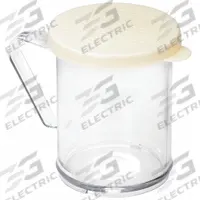 TABLECRAFT PRODUCTS COMPANY Dredge: For Pepper/Salt Food Type, 10 oz Capacity, Plastic Body, Clear (MPN 166A). Key specifications — Brand: TABLECRAFT PRODUCTS COMPANY; Body Color: Clear; Body Material: Plastic; Lid Color: Beige; Lid Material: Polyethylene; Product Type: Shaker with Handle and Top.