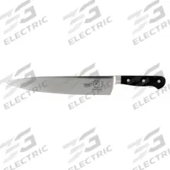 MERCER CUTLERY Chef Knife: Taper Ground Edge, 10 in Overall Lg, Steel Blade, Black Handle, Forged (MPN M23530). Key specifications — Sub-brand: Renaissance; Brand: MERCER CUTLERY; Blade Material: Steel; Blade Type: Taper Ground Edge; Forged/Stamped: Forged; Handle Color: Black; Handle Material: Glass Reinforced Polyoxymethylene; Knife Type: Chef's Knife.