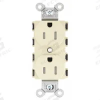 HUBBELL Receptacle: Duplex, 5-15, Ivory, 125V AC, 15 A, 2 Pole / 3 Wire (MPN SNAP5262ITRA)