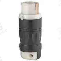 LEVITON Locking Connector: Non-NEMA, Black/White, 250V AC, 50 A Current Rating, 2 Poles, 3 Wires (MPN 3762C). Key specifications — Brand: LEVITON.