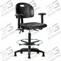 Ergonomic Chair: Polyurethane, Arms Included, Ht Range 24 1/4 in to 34 in, 18 in Seat Wd, Adj, Black (MPN BR-HPHBCH-RG-T0-A1-CF-RG-BLK). Key specifications — Foot Support: Yes; Back Tilt Backward: 13.5°; Back Tilt Forward: 10.5°; Base Material: Nylon; Brand: APPROVED VENDOR; Product Type: Ergonomic Chair; ESD-Safe: Not ESD Safe.