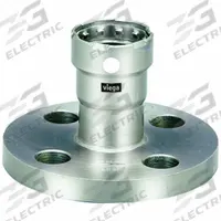VIEGA MEGAPRESS Crimp Adapter Fitting: 1/2 in Pipe x 4 in Pipe Size, Press-fit x Flange, FKM (MPN 91175). Key specifications — Brand: VIEGA MEGAPRESS.