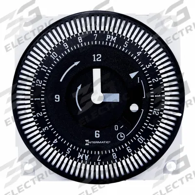 INTERMATIC Electromechanical Timer: 24 hr, SPDT, 12/24V AC, 48 On/Off Cycles - Max - Panel Cover-Mounted Electromechanical Timer Switches