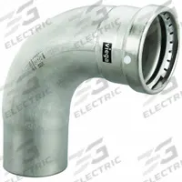 VIEGA MEGAPRESS Crimp Elbow Fitting: 4 in Pipe x 4 in Pipe Size, FTG x Press-fit, FKM (MPN 98400). Key specifications — Brand: VIEGA MEGAPRESS.