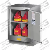 JUSTRITE Flammable Cabinet: 21 5/8 in Overall Dp, 24 in Overall Wd, 35 3/4 in Overall Ht, Steel (MPN 882404). Key specifications — Color: Silver; Material: Steel; Brand: JUSTRITE; Compatible with Product Type: Counters; Door Type: Manual; Mobility: Stationary; Product Type: Flammable Cabinet.