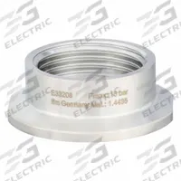 IFM Threaded Adapter for Pressure Sensors: 1-1/2 in Triclamp/1 in Triclamp, G 1 Aseptoflex Vario (MPN E33208). Key specifications — attr1114310: IFM; attr1114314: Stainless Steel; attr1114340: 1-1/2 in Triclamp; attr1114339: G 1 Aseptoflex Vario; attr1114341: With Leakage Port & EPDM O-Ring.
