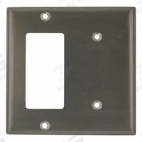 LEVITON Wall Plate: Combo, 2 Gang, Silver, Std Size (MPN S1426-N). Key specifications — Brand: LEVITON; Material: Stainless Steel.