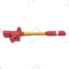 FLUKE Test Clip: CAT III 1000V/CAT IV 600V, Test Clip, 6 1/2 in Lg, Red, 1,000 V Max Volt (MPN Fluke-AC89). Key specifications — Color: Red; Brand: FLUKE.