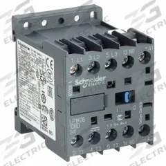 SCHNEIDER Miniature IEC Magnetic Contactor: Non-Reversing, 3 Poles, 3NO Contacts, 6 A, 24V DC Coil (MPN LP1K0610BD). Key specifications — attr945107: SCHNEIDER; attr972381: No.