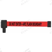 BANNER STAKES Retractable Belt Head: Red, 42 in Overall Ht, 15 ft Belt Lg, 2 1/2 in Belt Wd (MPN PL4077). Key specifications — attr193628: BANNER STAKES; attr983760: No Pattern; attr983762: Do Not Enter - Arc Flash Boundary; attr981605: (5) 15 ft Retractable Belts.