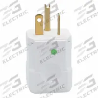 LEVITON Straight Blade Plug: Hospital Grade, 6-20P, 250V AC, 20 A, 2 Pole, 3 Blade, White (MPN 8456-V)