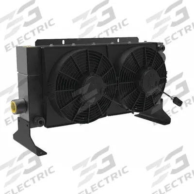 AKG Forced Air Oil Cooler: 45 hp Heat Removed, 80 gpm Max. Flow, 377 psi Max. Pressure - DC Motor Driven Forced Air Oil Coolers