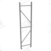 TENNSCO Bulk Storage Upright Frame: 96 in Overall Ht, 14 ga, 17,000 lb Load Capacity, Zinc-Plated (MPN BUF-2496). Key specifications — Overall Depth: 24 in; Color: Gray; Finish: Zinc-Plated; Brand: TENNSCO.