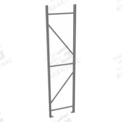 TENNSCO Bulk Storage Upright Frame: 96 in Overall Ht, 14 ga, 17,000 lb Load Capacity, Zinc-Plated (MPN BUF-2496). Key specifications — Overall Depth: 24 in; Color: Gray; Finish: Zinc-Plated; Brand: TENNSCO.