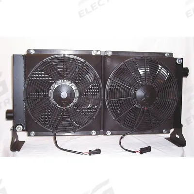 COOL-LINE Forced Air Oil Cooler: 70 hp Heat Removed, 80 gpm Max. Flow, 377 psi Max. Pressure - DC Motor Driven Forced Air Oil Coolers