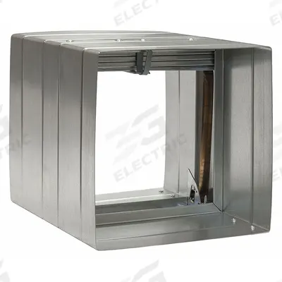 Dayton 9.8"H-W 12"L Grvty Fire Dampr w/Sleeve: Static, 9 3/4 in H, 9 3/4 in W - Rectangular Fire Dampers