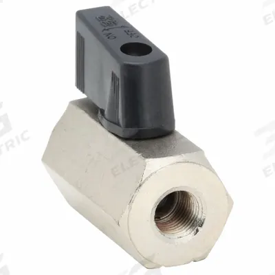 APPROVED VENDOR Manual Two-Way Ball Valve: 1/8 in, Nickel-Plated Brass, Straight - Mini Brass Ball Valves