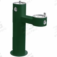 ELKAY Bi-Level Drinking Fountain: Freestanding, 40 5/16 in Ht, 31 in Dp, 14 in Overall Wd, Green (MPN LK4420EVG). Key specifications — Housing Color: Green; Brand: ELKAY; Vandal Resistant: Vandal Resistant; Housing Material: Stainless Steel; Refrigeration: Non-Refrigerated.
