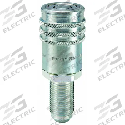 PARKER Hydraulic Quick Connect Hose Coupling: 3/8 in Coupling Size, Steel - FEM Series Hydraulic Quick-Connect Coupling Bodies